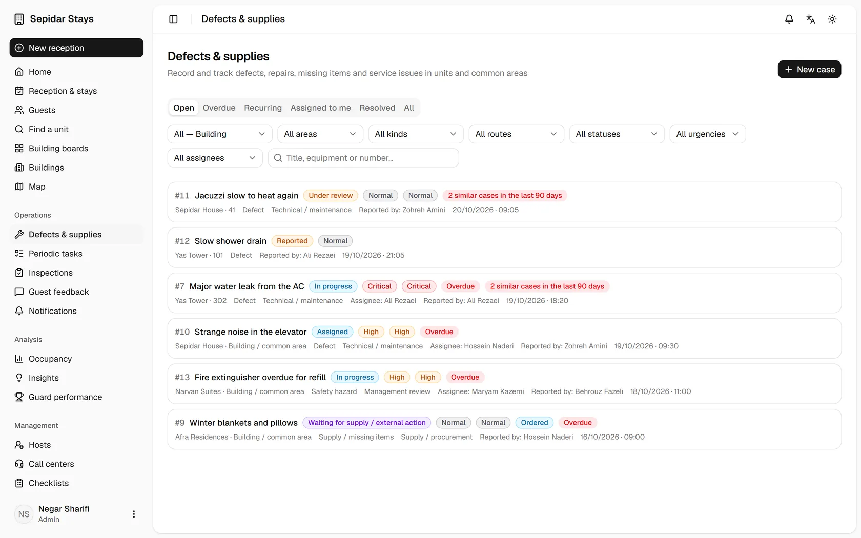 Problems tracked until verified