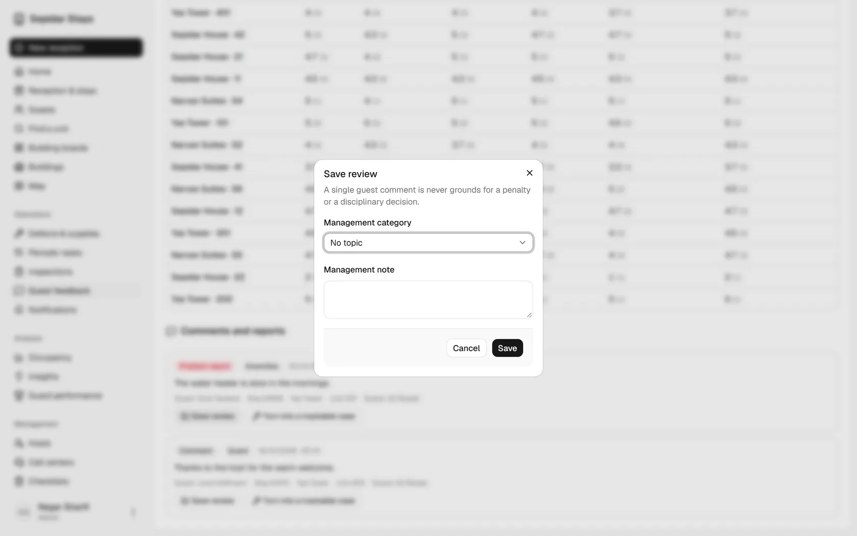 Set the management category to amenities, so it is counted correctly in reports.