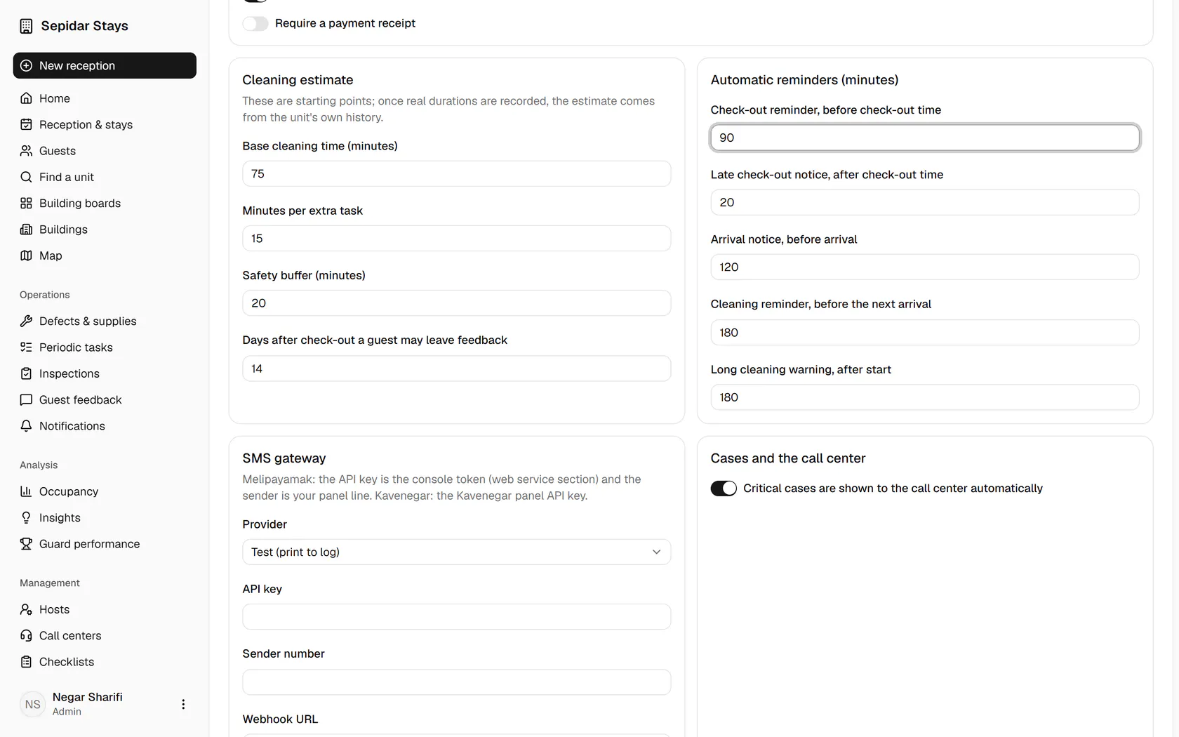 Set how many days after check-out a guest can still leave feedback.